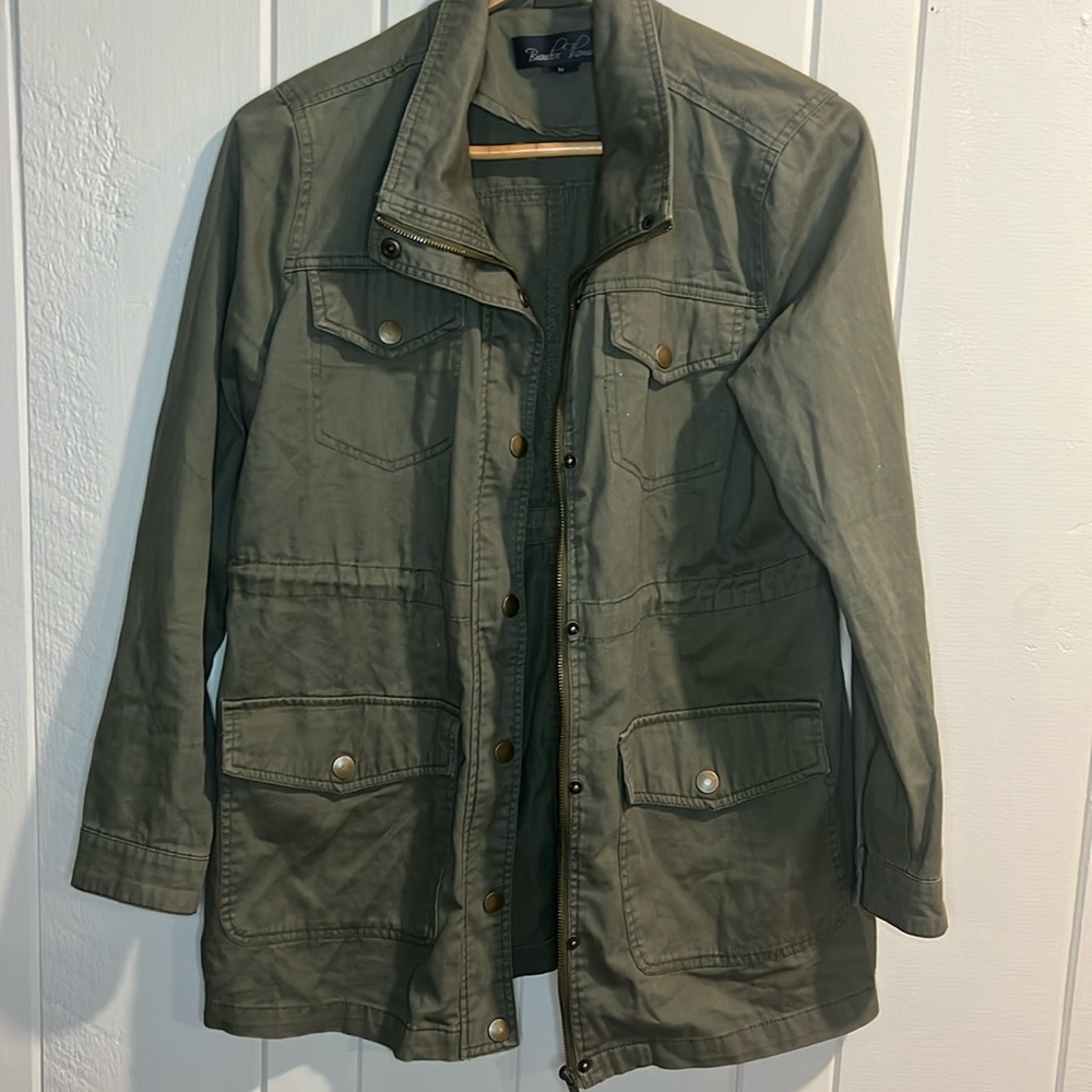 Brandon Thomas Utility Jacket Olive Green Coat
